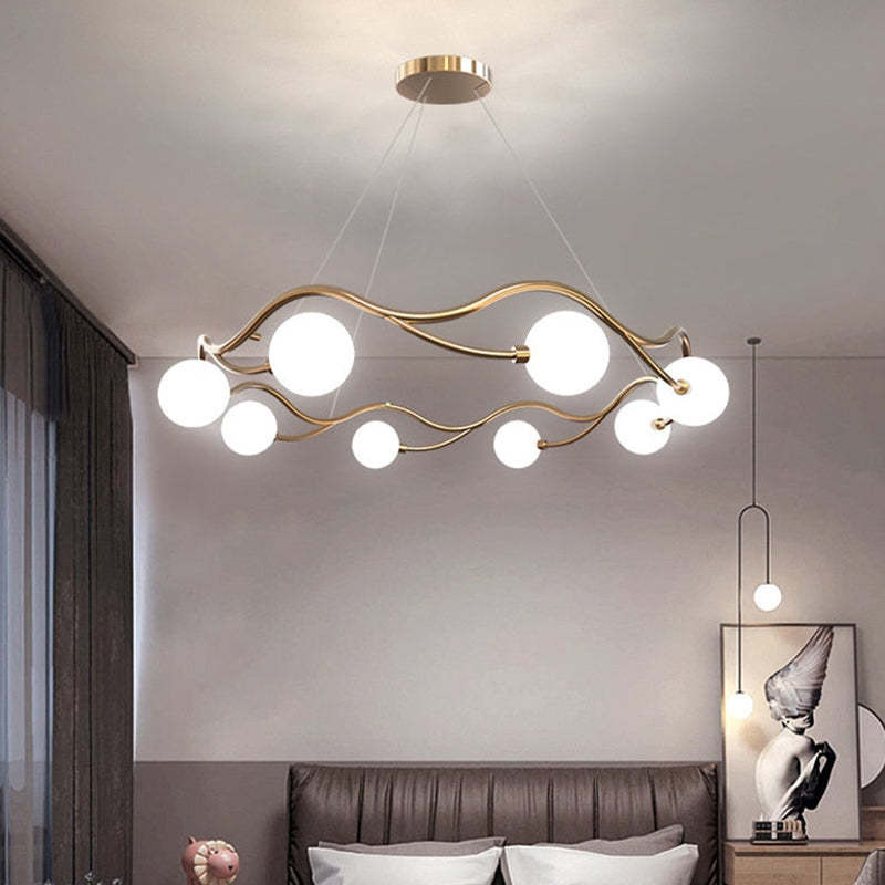 Valentina Ronde LED Hanglampen Messing Metaal Glas Woonkamer Eetkamer