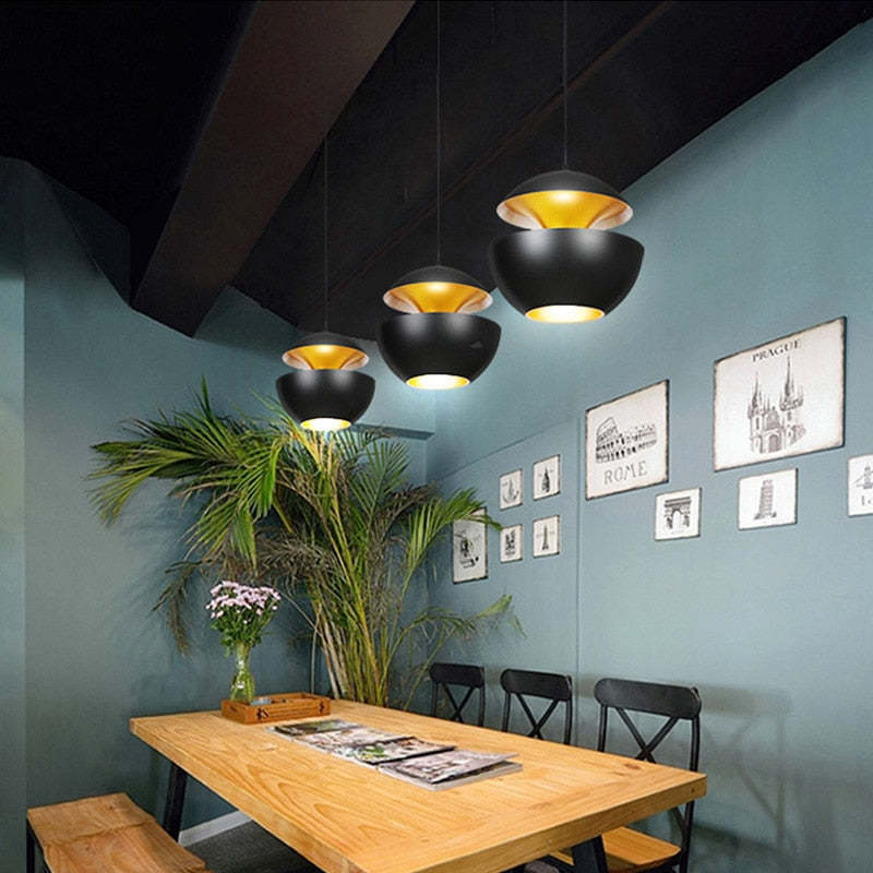 Nazifa Modene LED Hanglamp Zwart/Wit Metaal Slaap/Eet/Woonkamer