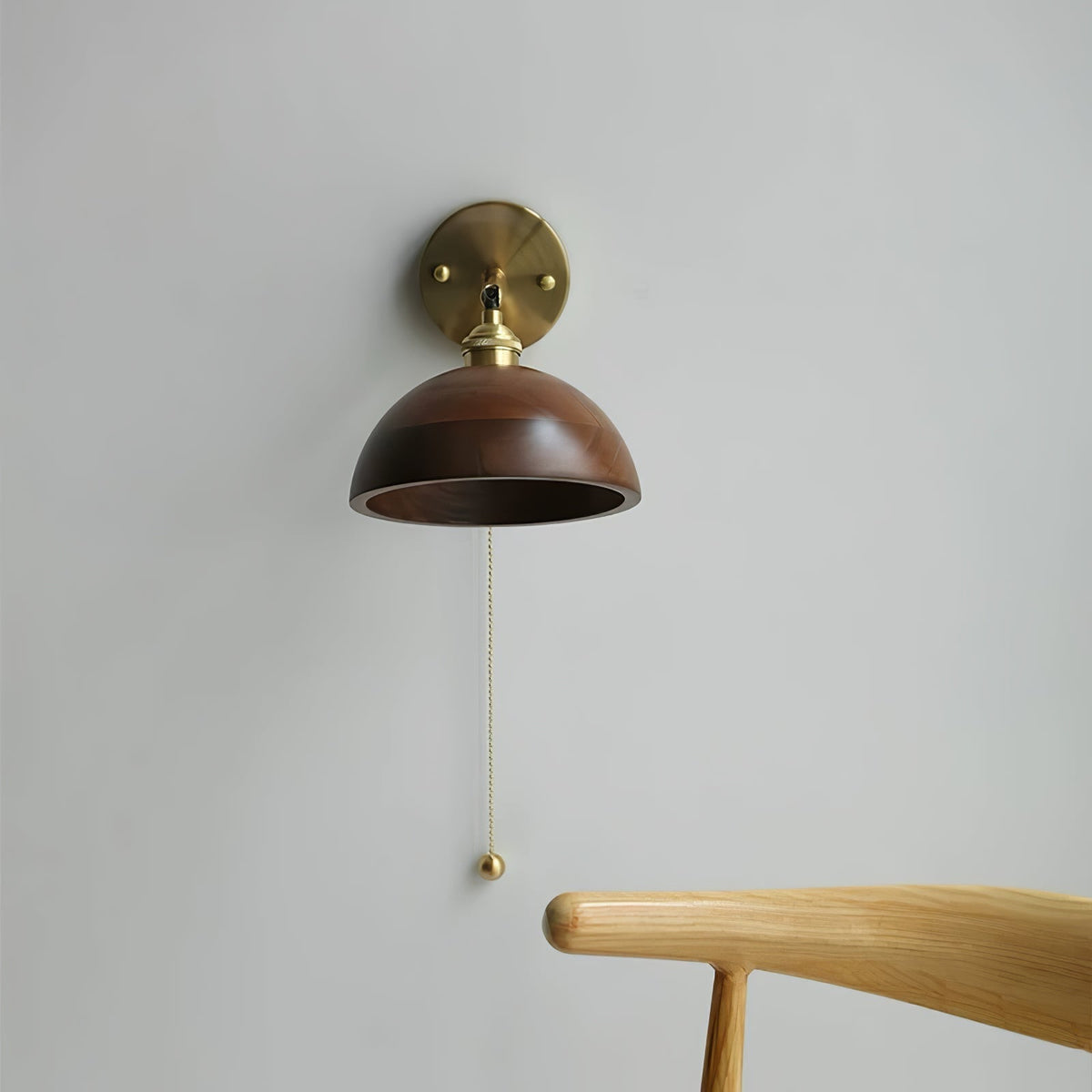 Rasen Vintage wandlamp met Walnoot Houten Kap