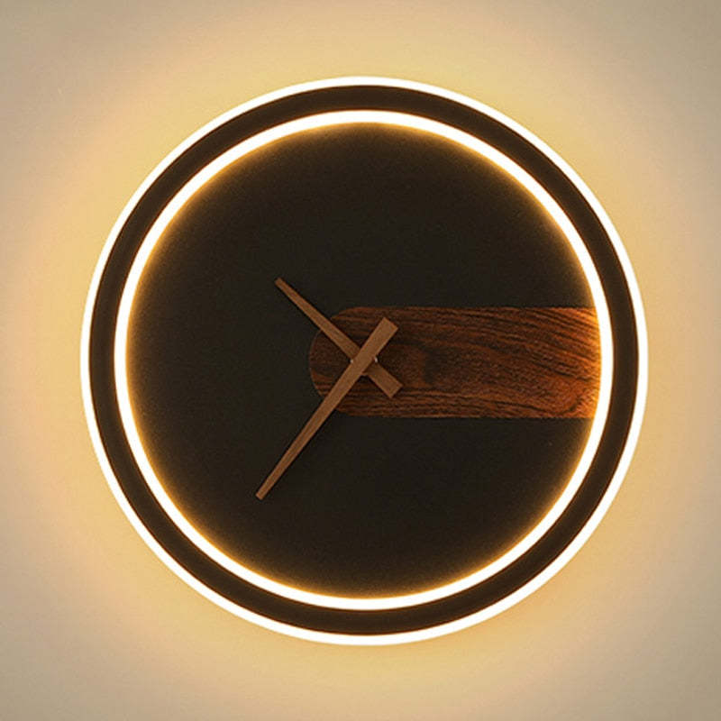 Nielsen Modern Klok LED Wandlamp Metaal/Silicagel Wit/Zwart/Goud Slaap/Woon/Eetkamer