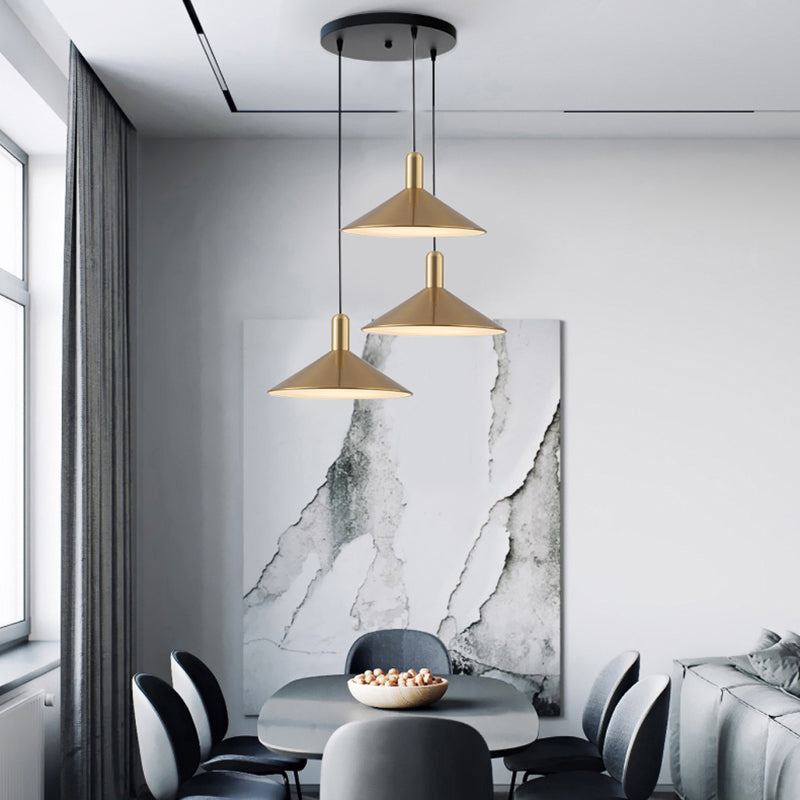 Carins Kegelvormig Design LED Hanglampen Zwart Wit Goud Metaal Eetkamer