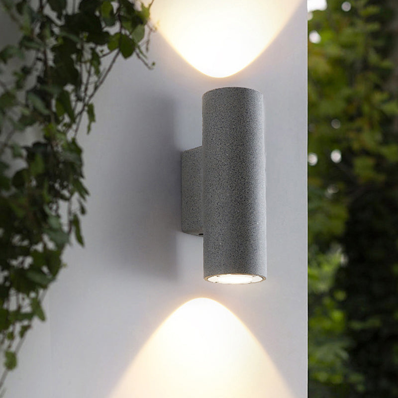 Orr Buiten Wandlampen Dubbel-Hoofded Zwart Wit Cement Tuin