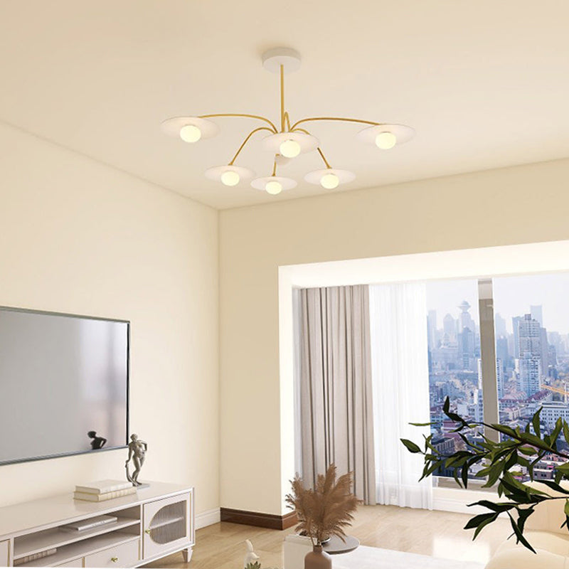 Cairns Ronde Moderne LED Hanglampen Wit Metaal Glas Slaapkamer