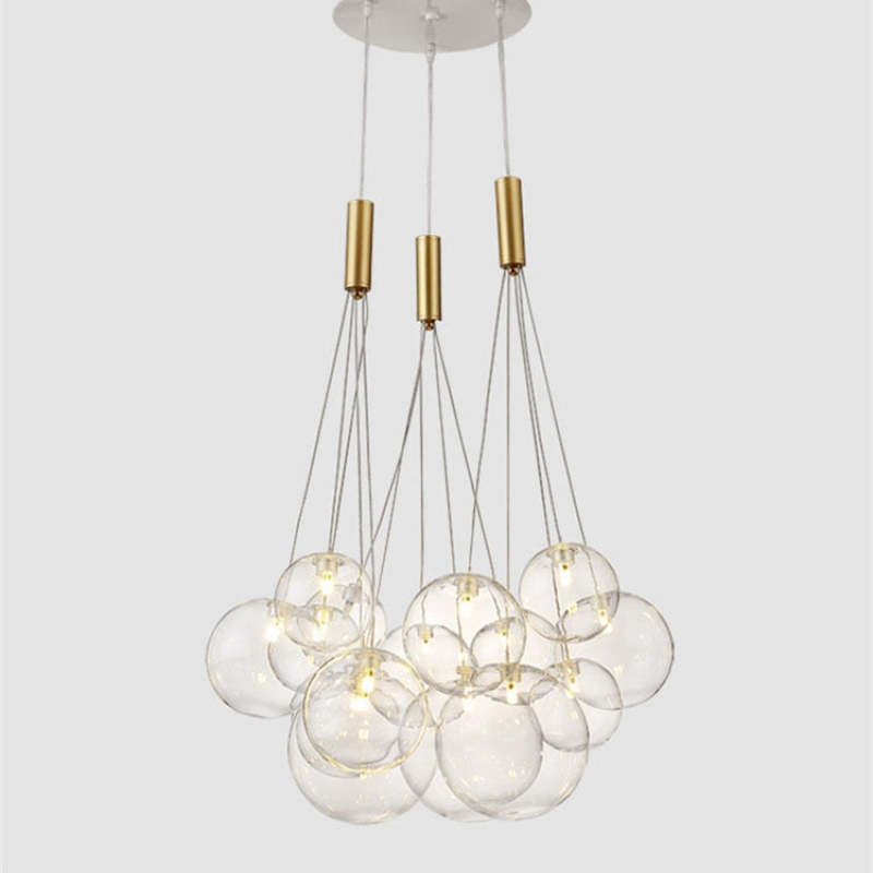 Valentina Design Bollen LED Hanglampen Goud Metaal/Glas Slaapkamer