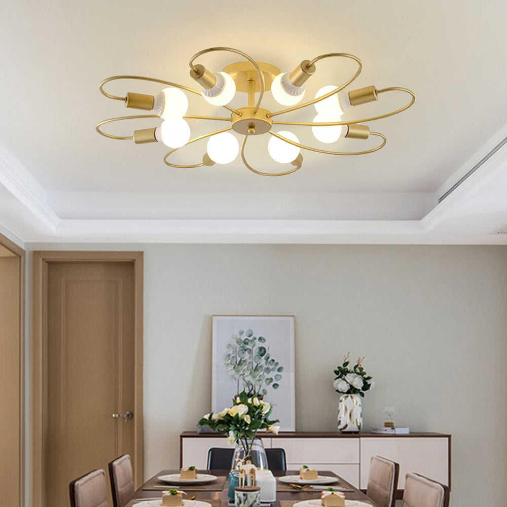 Valentina Industriele LED Plafondlamp Zwart Goud Metaal Slaapkamer