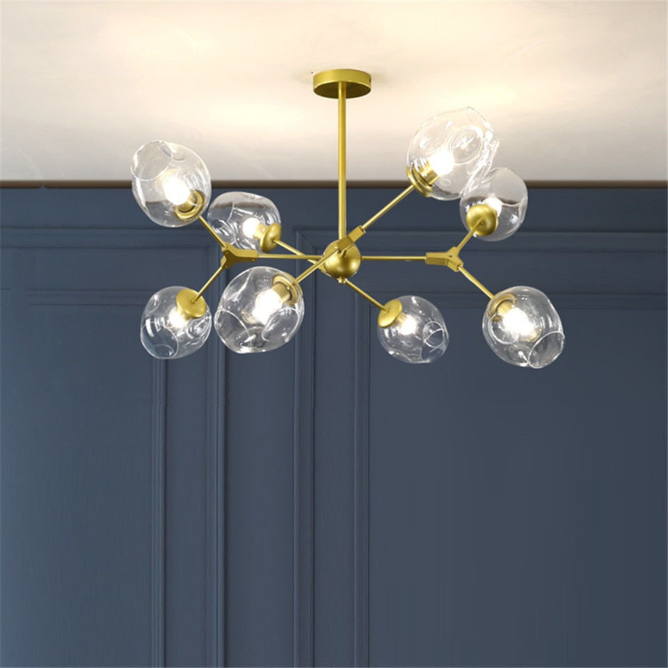 Valentina Moderne Bubbel LED Hanglamp Metaal/Glas Zwart/Goud Woonkamer/Slaapkamer