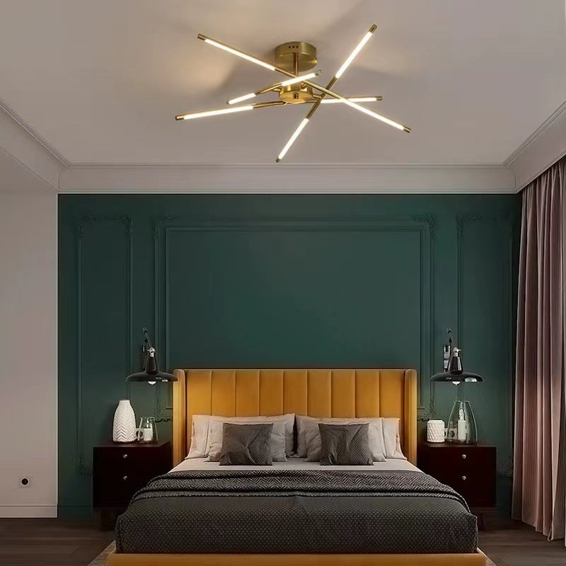 Edge Industriele LED Plafondlamp Zwart/Goud Metaal Acryl Woon/Slaapkamer