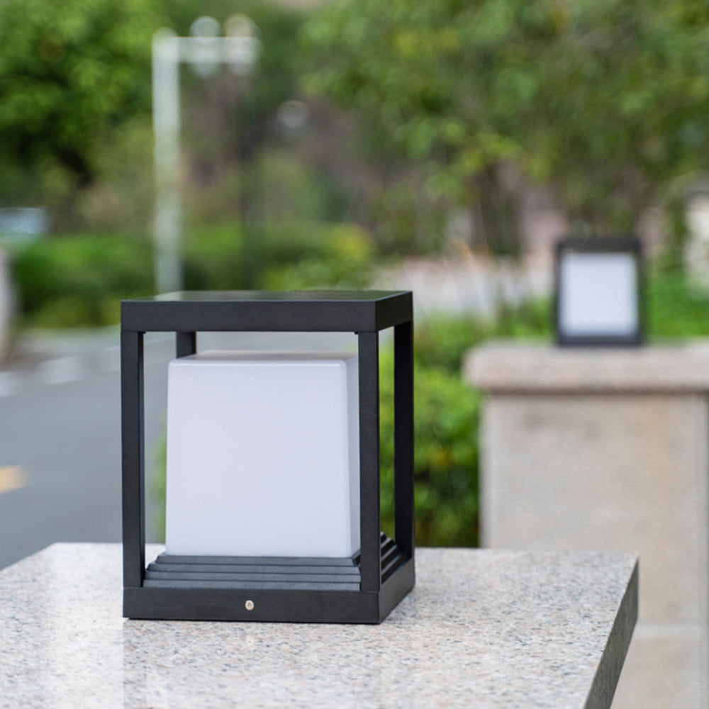 Orr Moderne LED Vierkant Buitenlamp Zonne Metaal/Acryl Zwart Tuin/Stoeprand/Balkon