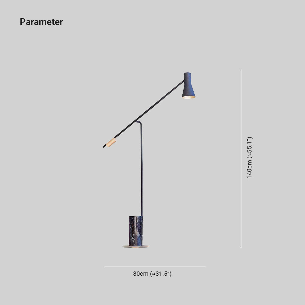 Carins Moderne LED Vloerlampe Zwart Marmer Metaal Slaapkamer Woonkamer