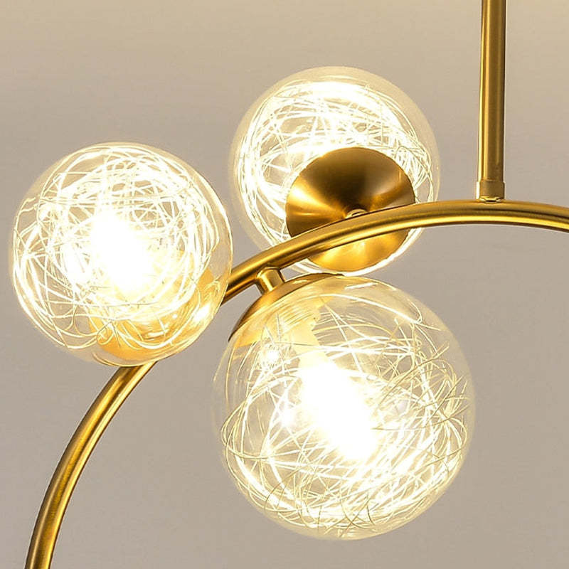 Valentina Moderne Bubble Moon Hanglampen Goud Metaal Glas Slaapkamer