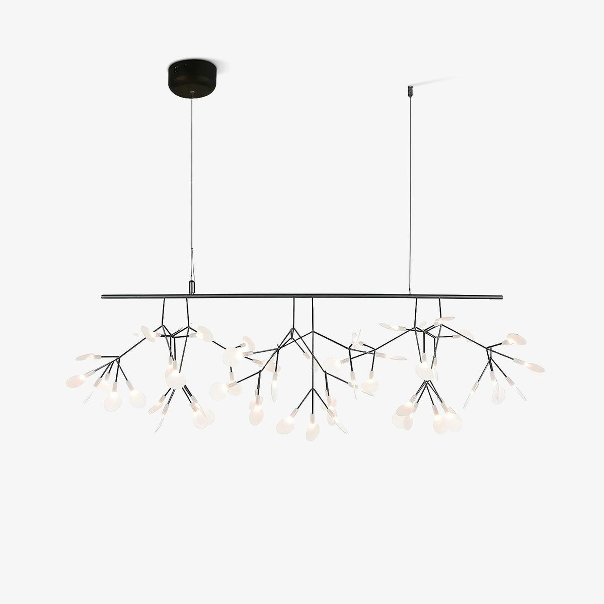 Brenwen kroonluchter LED-takken lange lineaire artistieke