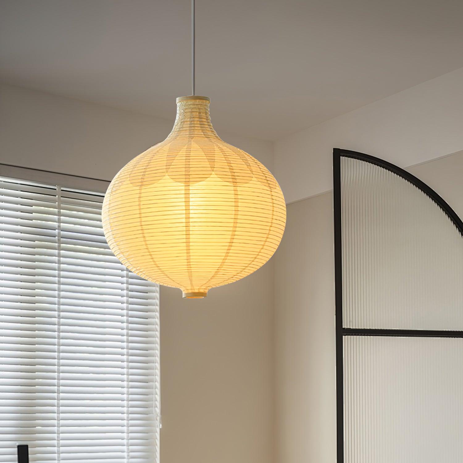 Ritta Japanse Ontwerp Globe Hout Papier LED Hanglampen Woonkamer