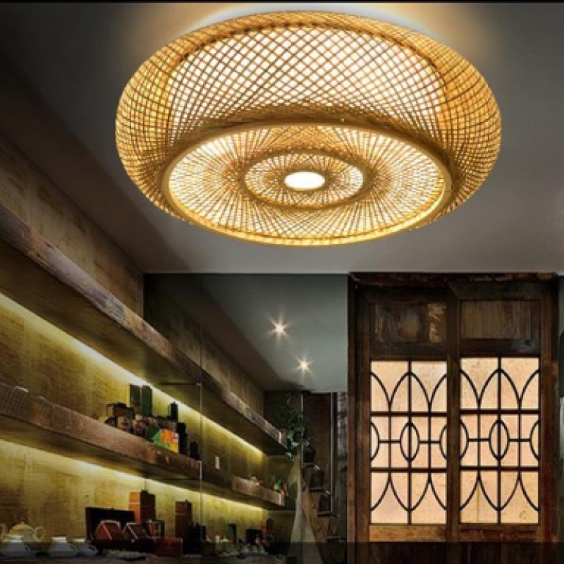 Muto Retro LED Plafondlampen Metaal Hout Hal Slaapkamer