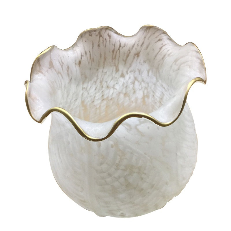 Félicie Retro Bloem LED Wandlamp Metaal/Glas Brons/Wit Slaap/Woon/Badkamer