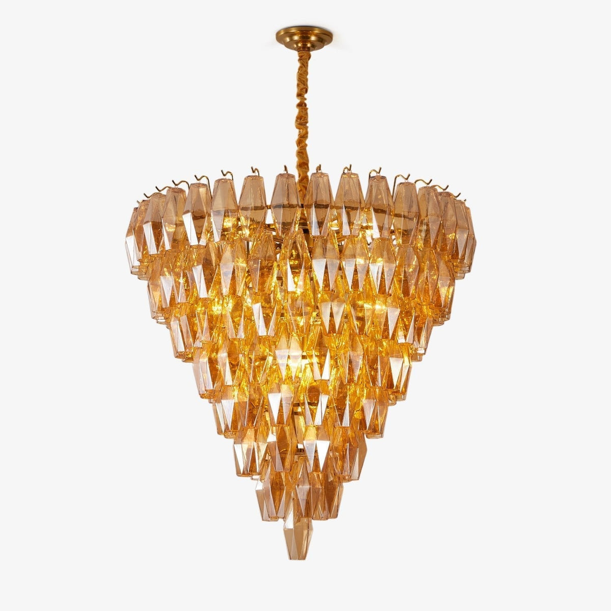 Orelielle Kroonluchter Amberkleurig Empirestijl Prisma