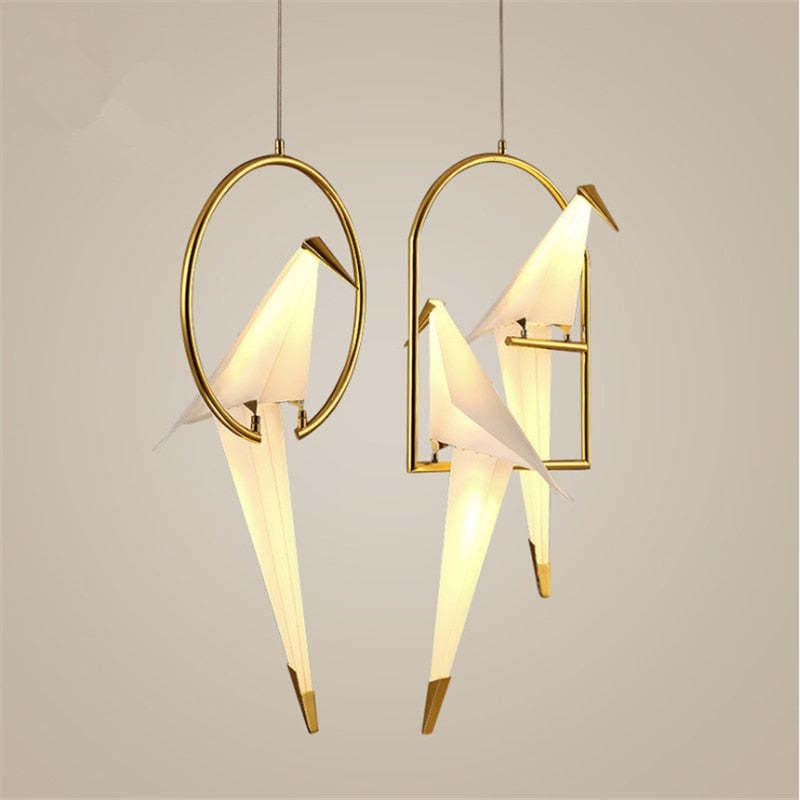 Clifford Design LED Duizend Kraanvogels Hanglampen Gouden Metaal Slaapkamer