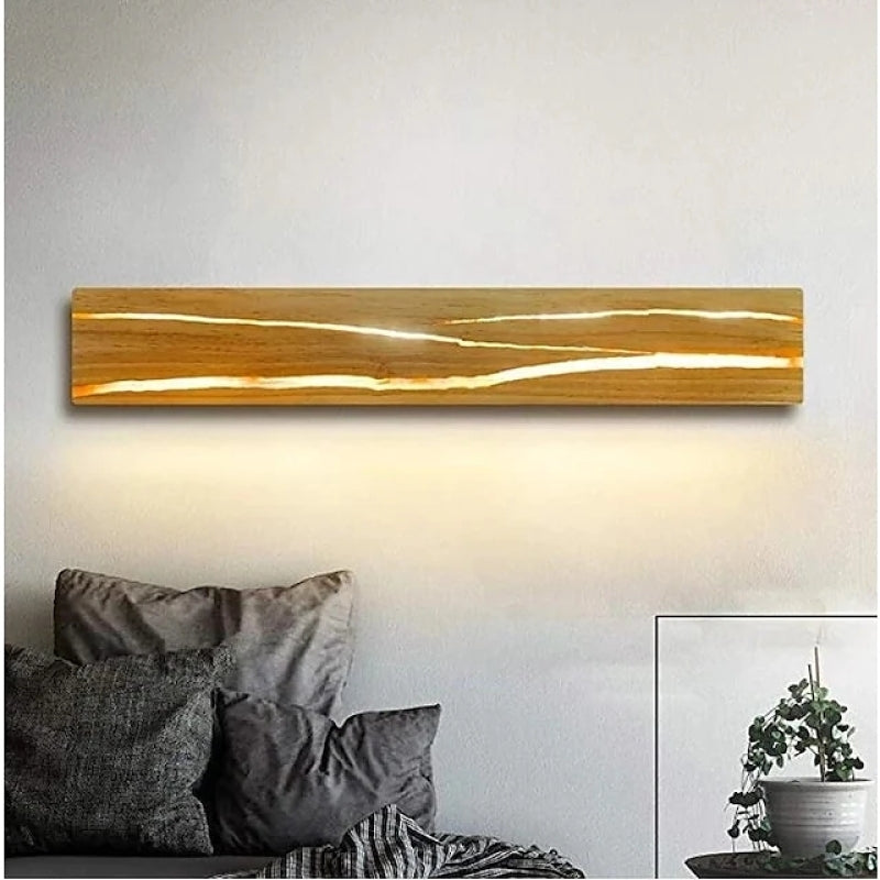 Orr Moderne Design Kleine LED Wandlamp Metaal Hout Woonkamer