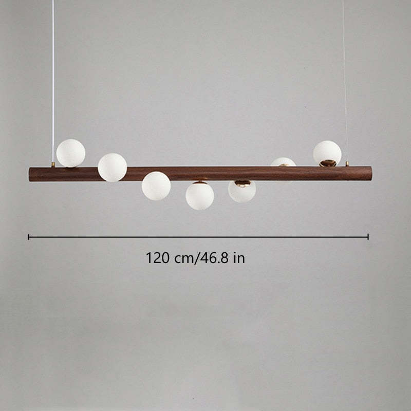 Valentina Hanglampen Bubble, Houten & Glas