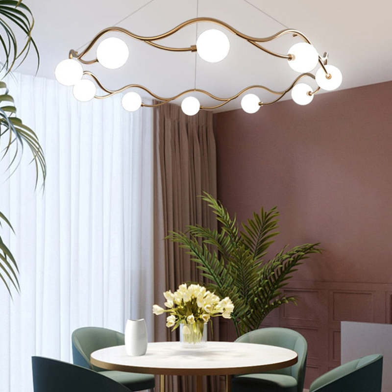 Valentina Ronde LED Hanglampen Messing Metaal Glas Woonkamer Eetkamer