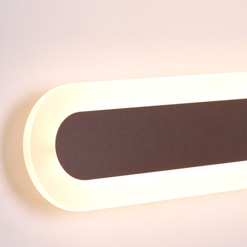 Edge Modern Linear Vanity Wall Lamp, White/Brown, Bathroom