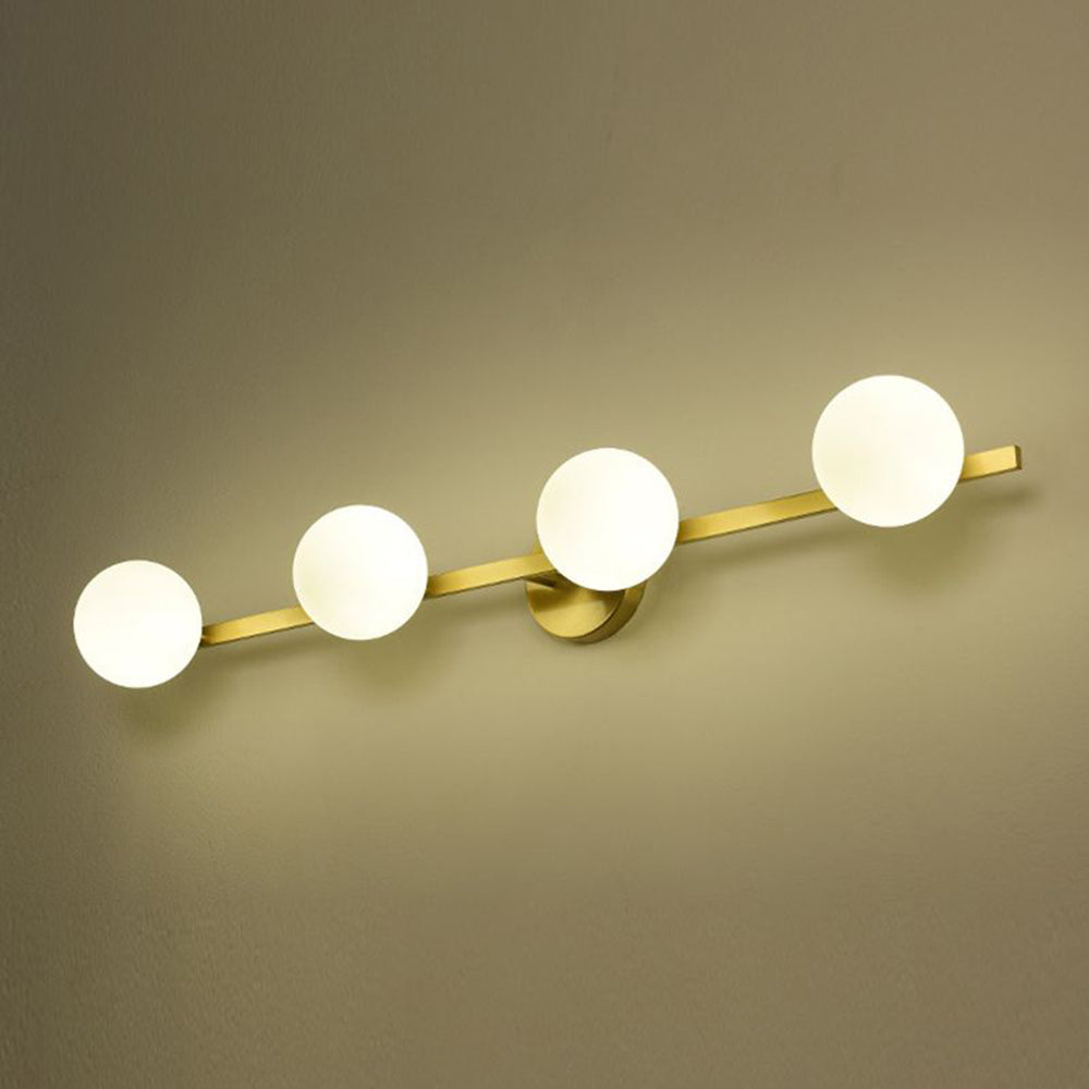 Valentina Retro Ronde LED Wandlamp Goud Metaal Glazen Bollen Badkamer