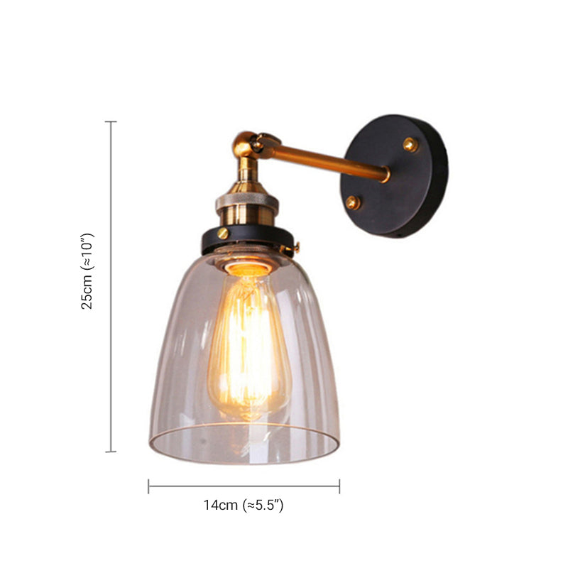 Brady Design Vintage Wandlamp Metaal Glas Slaapkamer Woonkamer
