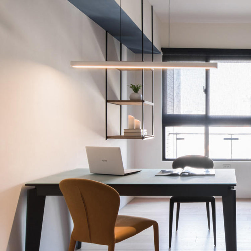 Edge Industriele LED Hanglamp Zwart Wit Metaal Hout Eetkamer
