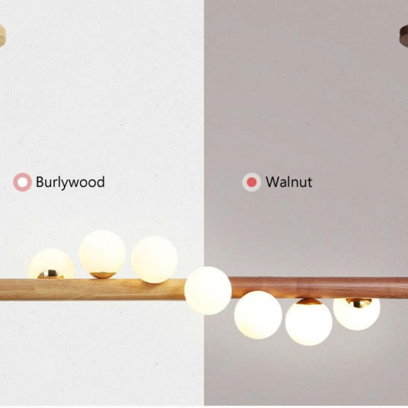 Valentina Hanglampen Bubble, Houten & Glas