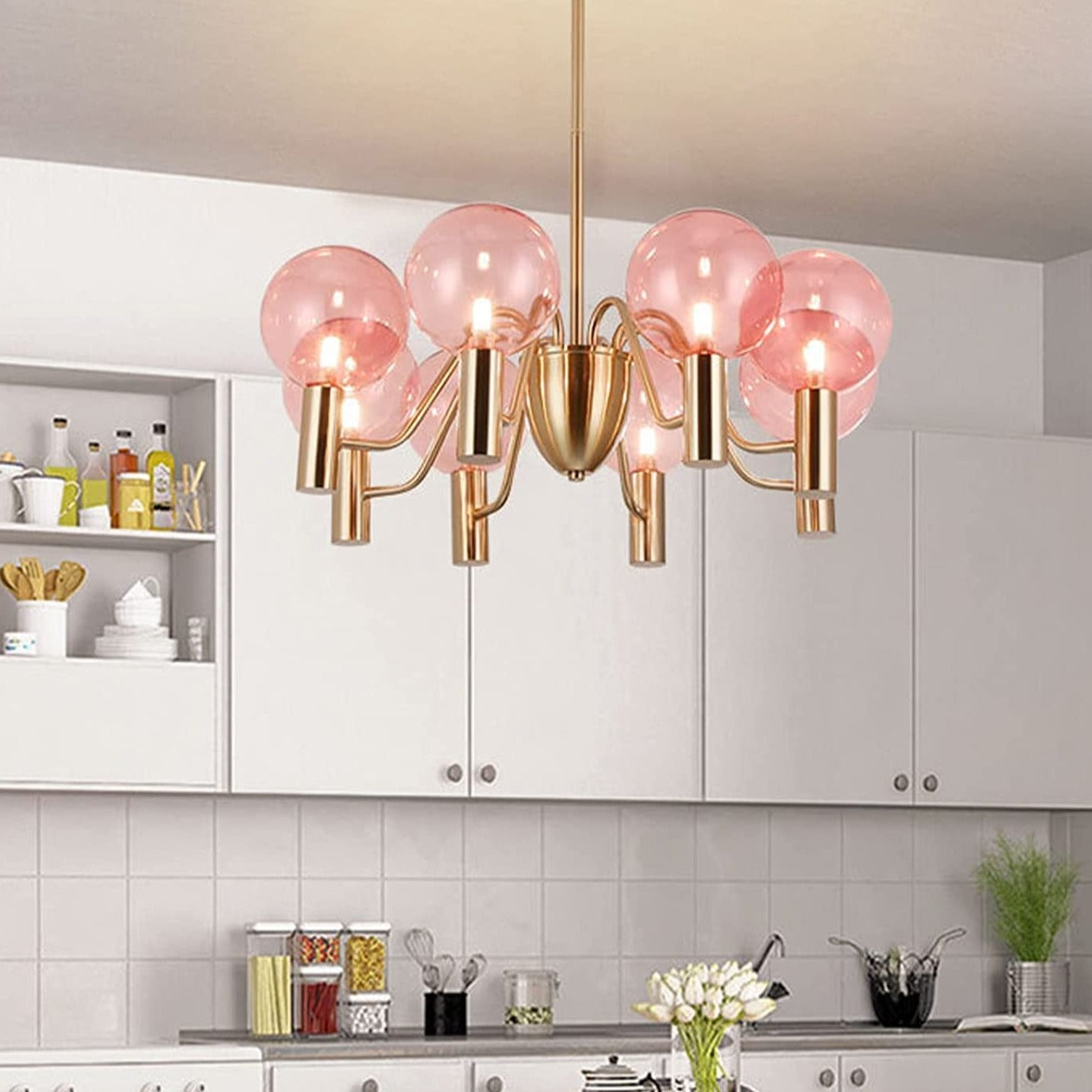 Valentina Moderne LED Kroonluchter Metaal Glas Woonkamer