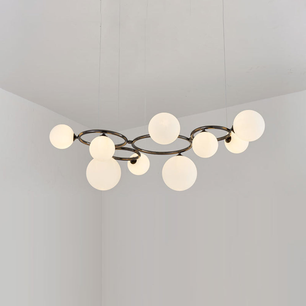 Valentina Moderne Design LED Wave Hanglamp Metaal/Glas Wit/Goud Woon/Slaap/Eetkamer