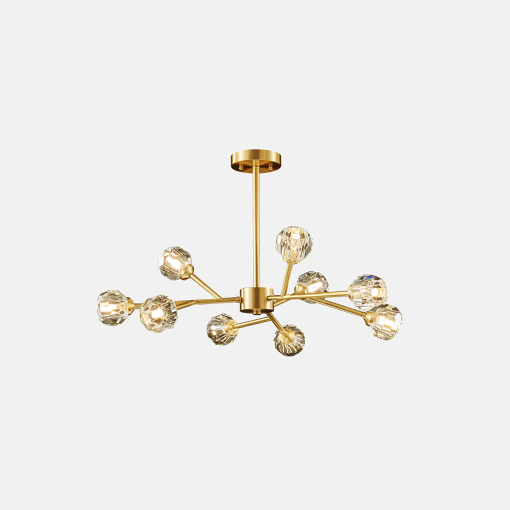Valentina Moderne Design LED Hanglamp Geblazen Metaal/Kristal Goud Slaap/Eetkamer