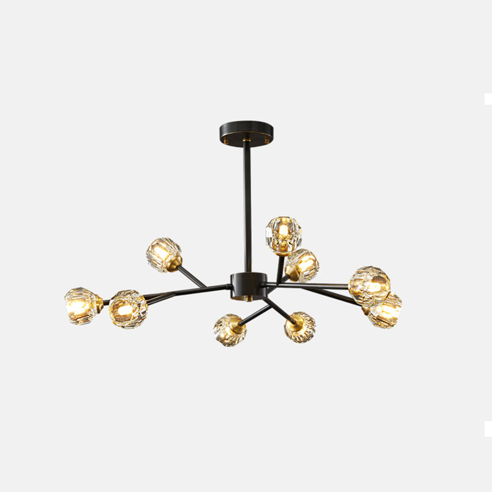 Valentina Moderne Design LED Hanglamp Geblazen Metaal/Kristal Goud Slaap/Eetkamer