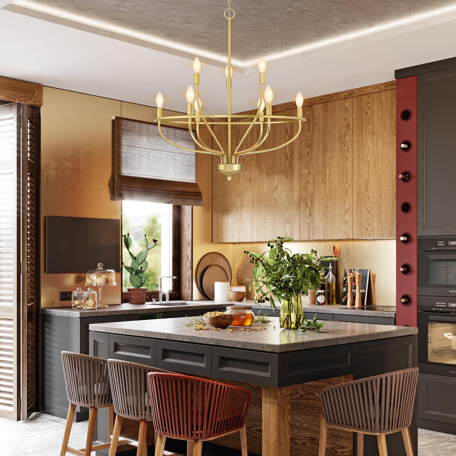 Silva Industrie Kroonluchter Zwart/Champagne Metaal Woonkamer/Slaapkamer