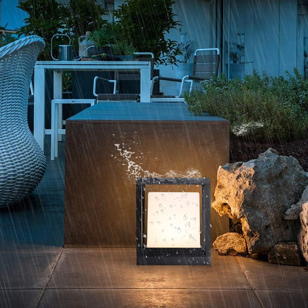 Orr Moderne LED Vierkant Buitenlamp Zonne Metaal/Acryl Zwart Tuin/Stoeprand/Balkon