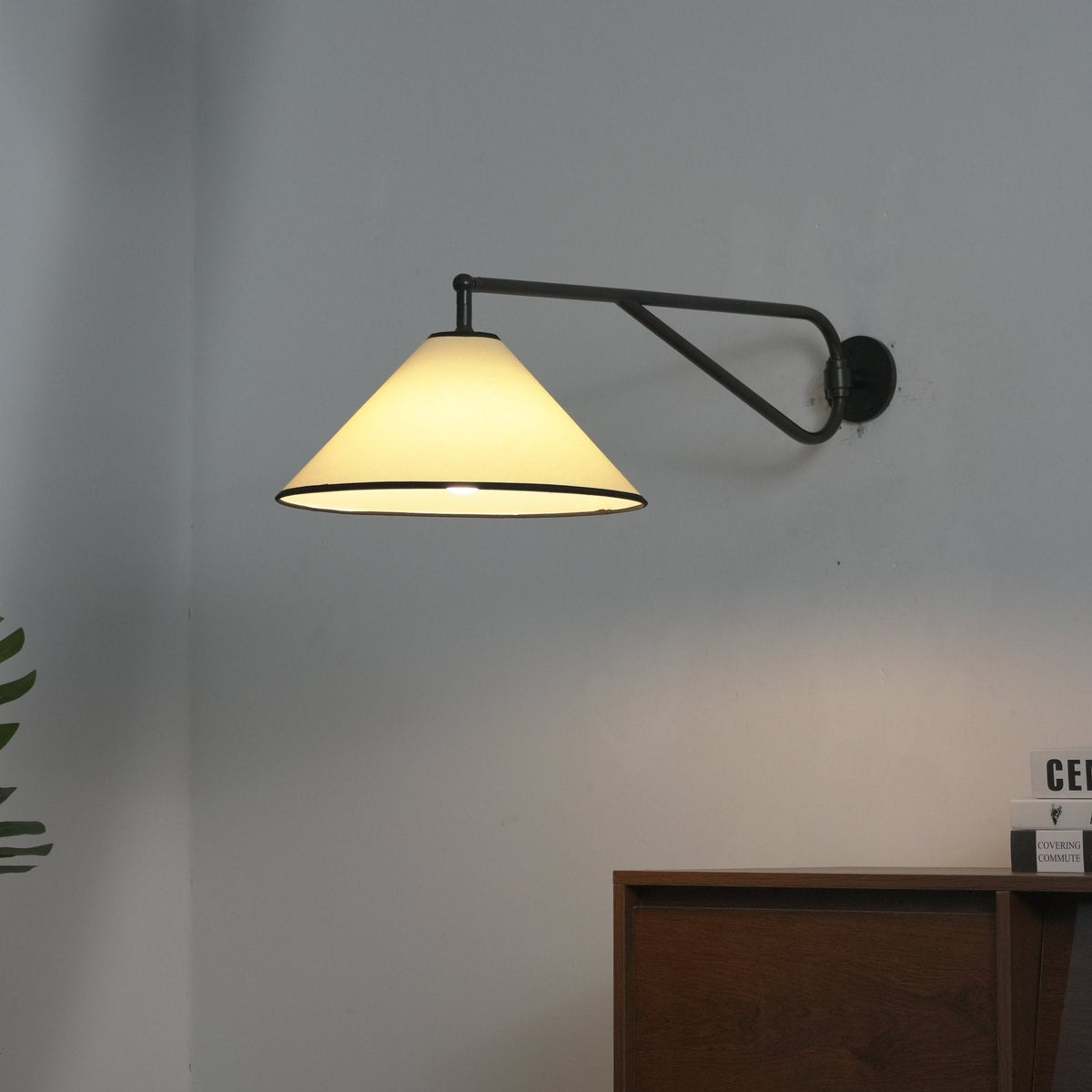 Zane Diaphane minimalistisch Swing stof wandlamp