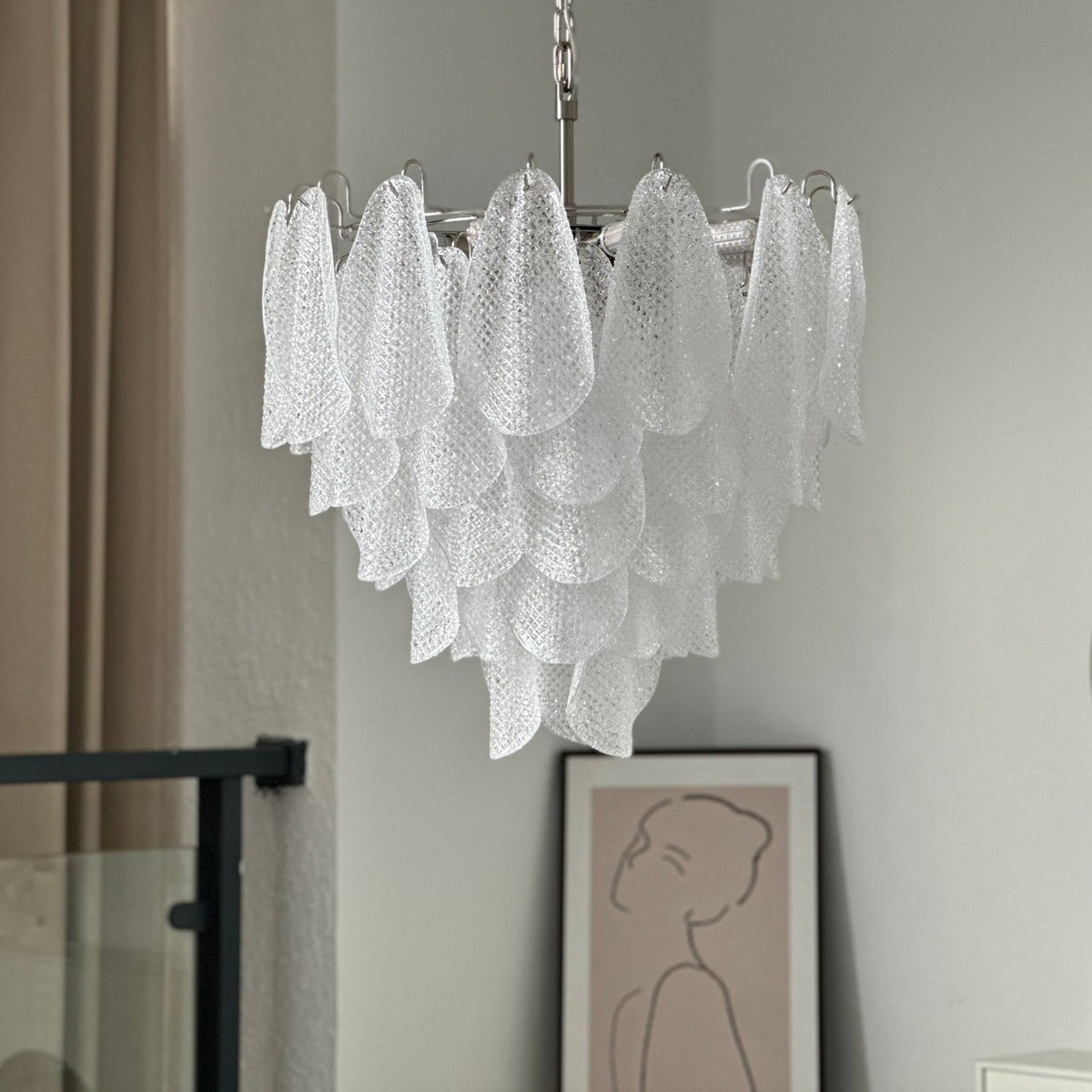 Prelit kroonluchter van Murano-glas