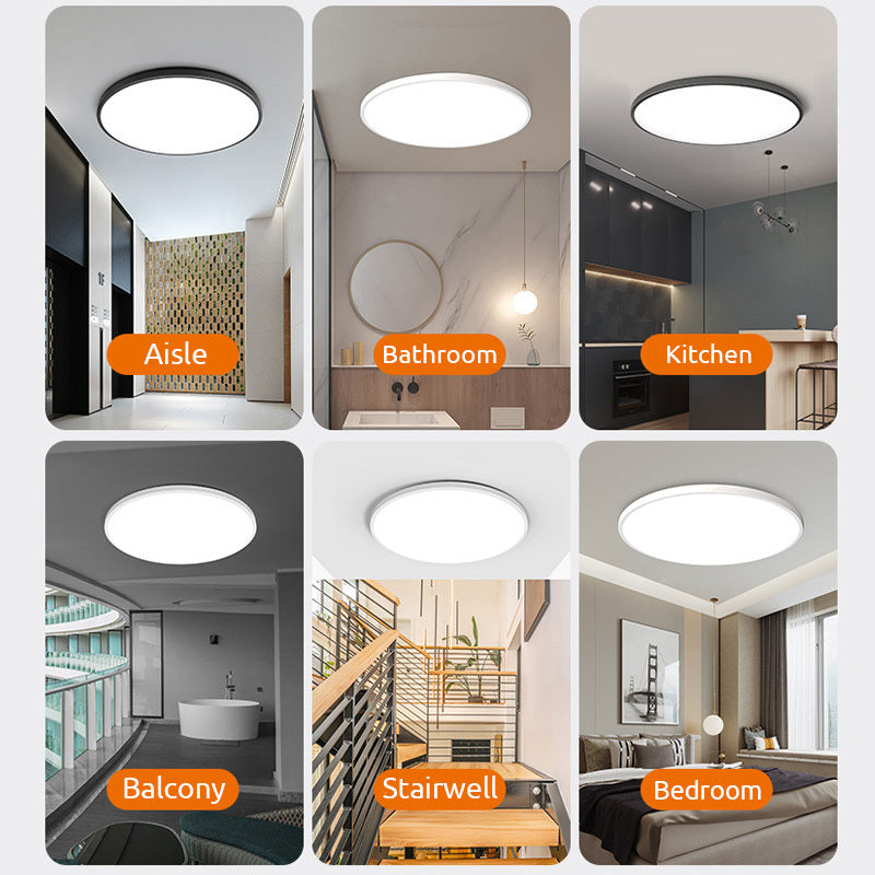 Quinn Moderne Round  LED Plafondlampen Wit Zwart Metaal Eetkamer