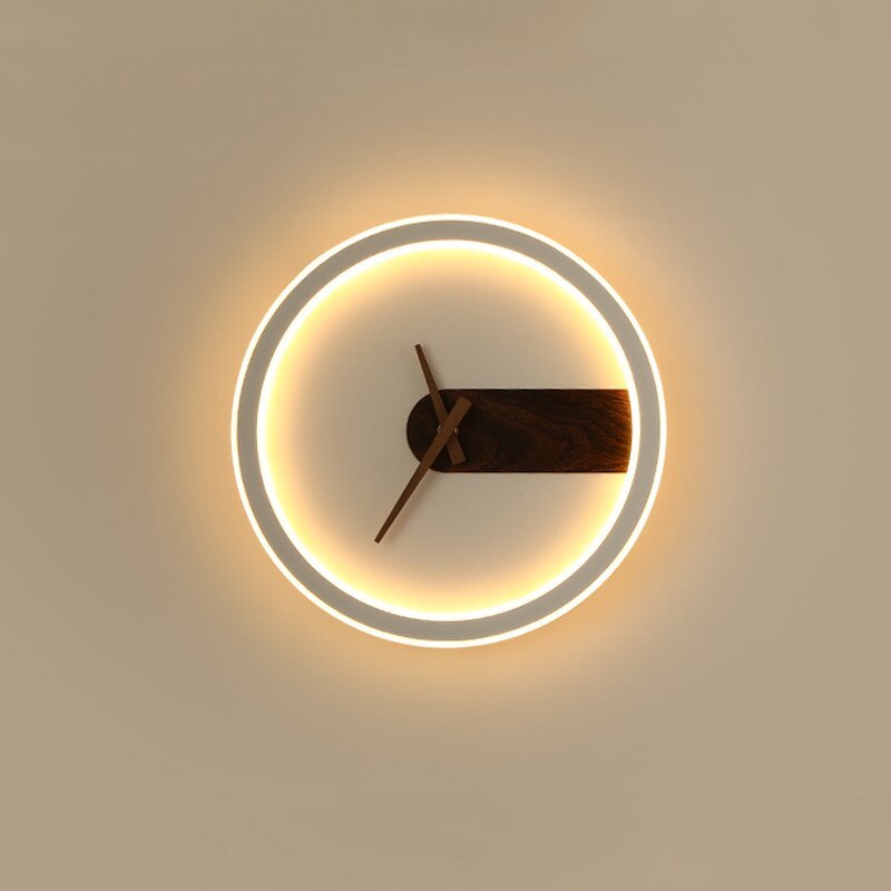 Nielsen Modern Klok LED Wandlamp Metaal/Silicagel Wit/Zwart/Goud Slaap/Woon/Eetkamer