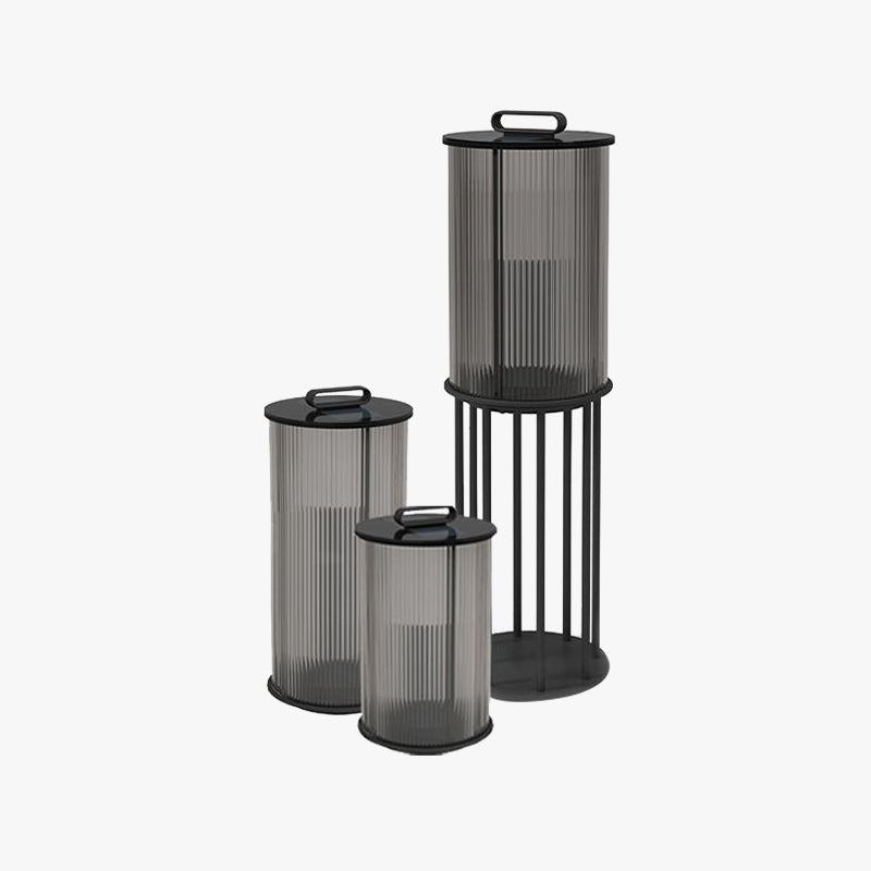Orr Kleine LED Vloerlampen Zwart Metaal Glas Buiten Tuin Hal