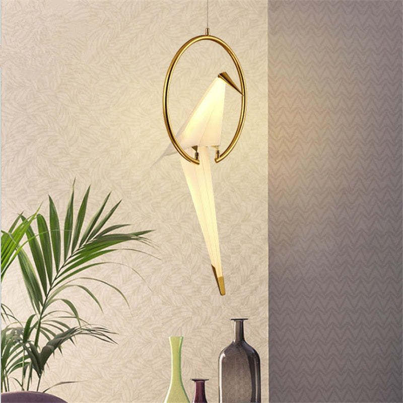 Clifford Design LED Duizend Kraanvogels Hanglampen Gouden Metaal Slaapkamer