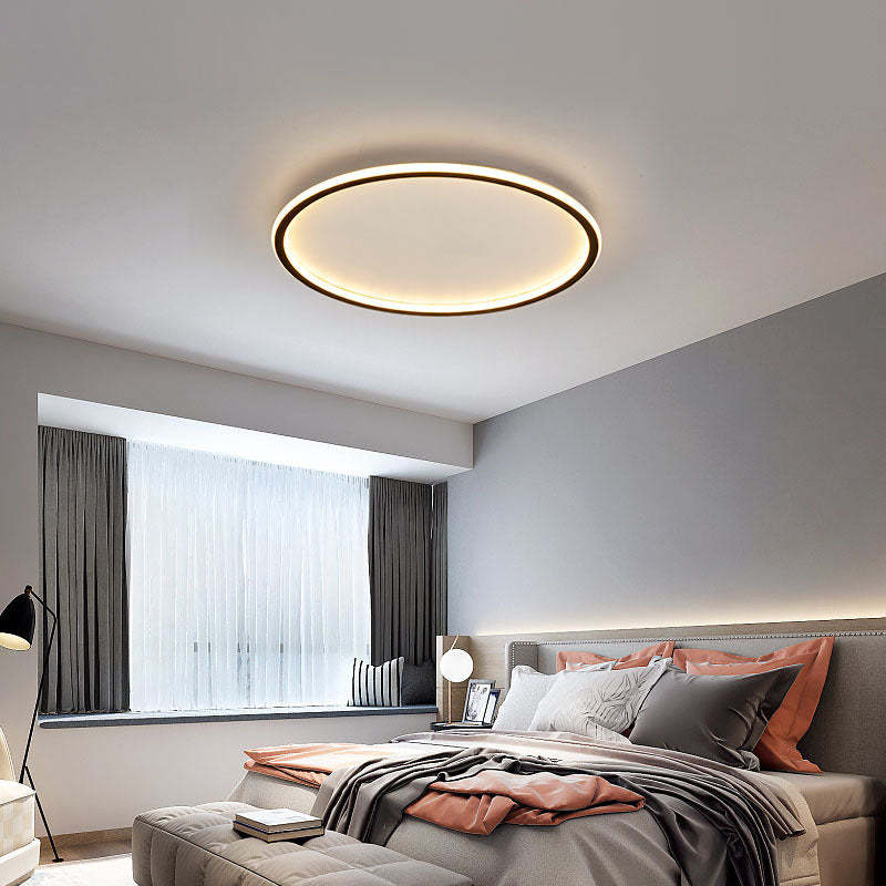 Quinn Moderne Ronde LED Plafondlamp Metaal/Acryl Zwart/Wit Slaap/Eet/Woonkamer