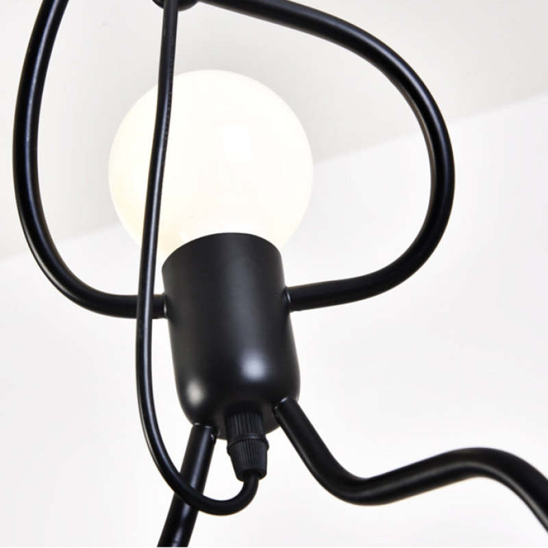 Salgado Retro Design Man LED Hanglamp Metaal Zwart/Wit Slaap/Woon/Eetkamer