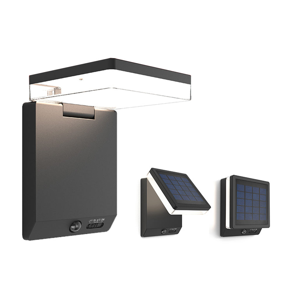 Orr Modern Design Kleine LED Wandlamp Zwart Sensor Solar Buiten