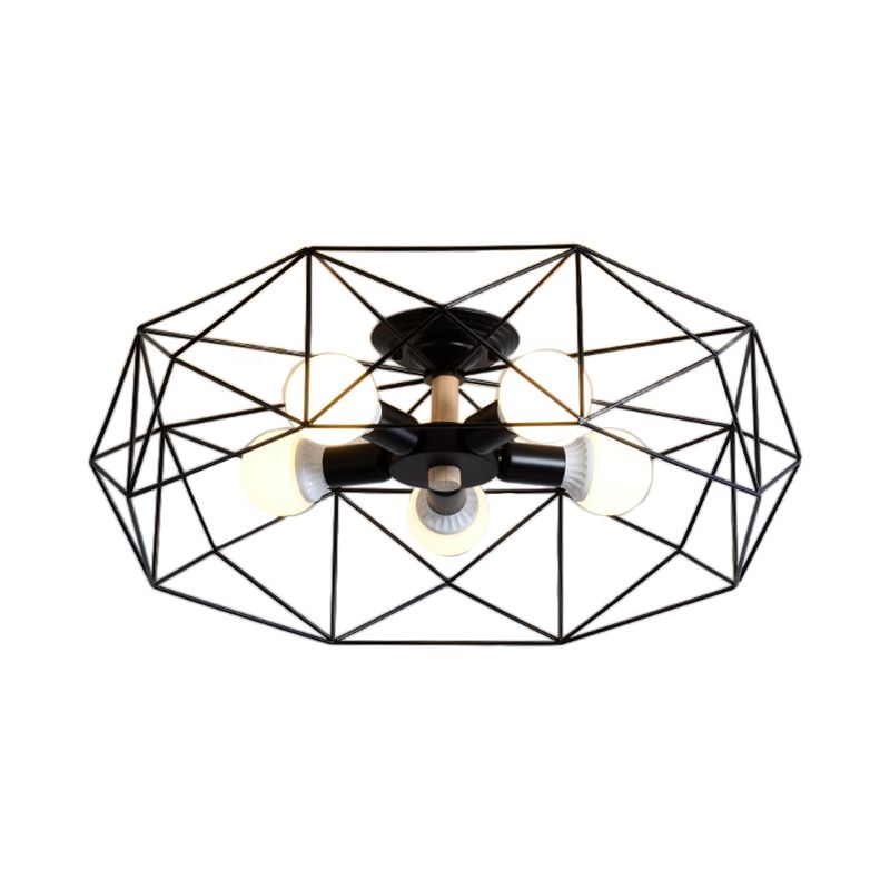 Cooley Moderne Geometrische Lantaarn Metaal Inbouw Plafondlamp Zwart/Wit/Goud