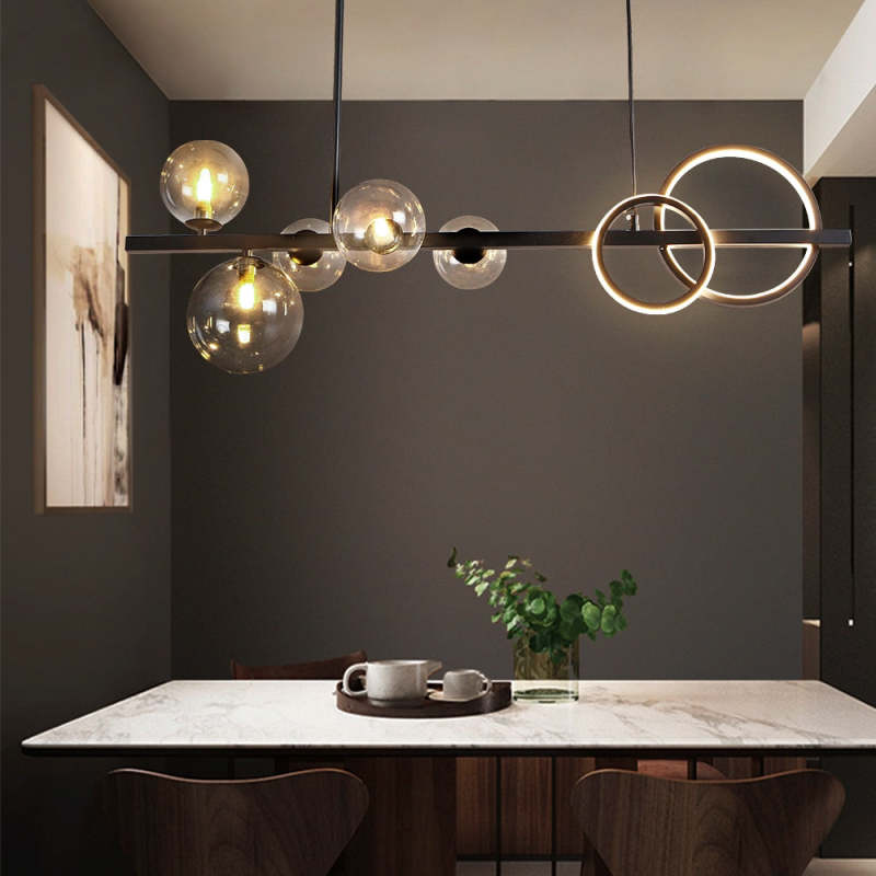 Valentina Vintage LED Hanglampen Zwart Gouden Glas Metaal Woonkamer