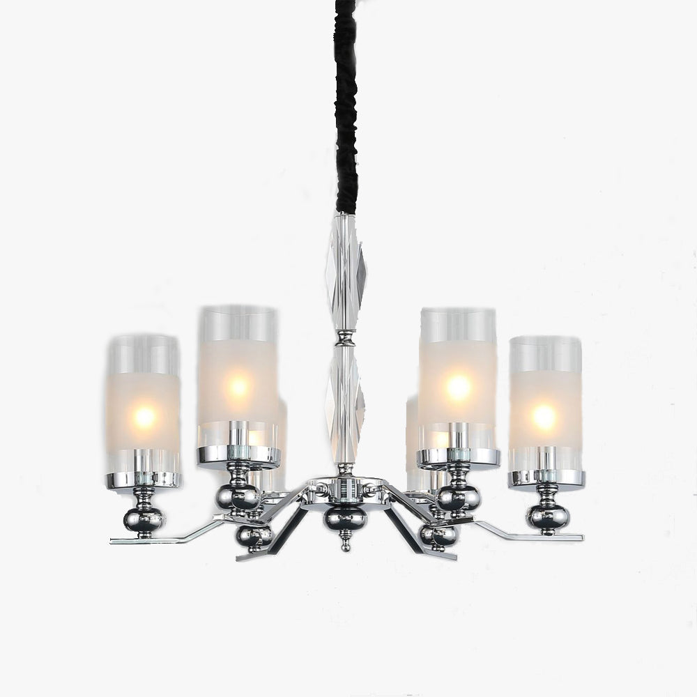 Alessio Retro Design Hanglamp/wandlamp Zilveren Metaal/Glazen Woonkamer