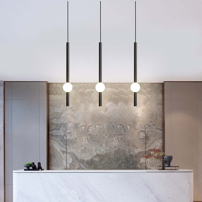 Edge Minimalistisch LED Hanglampen Zwart Wit Metaal Glas Eetkamer