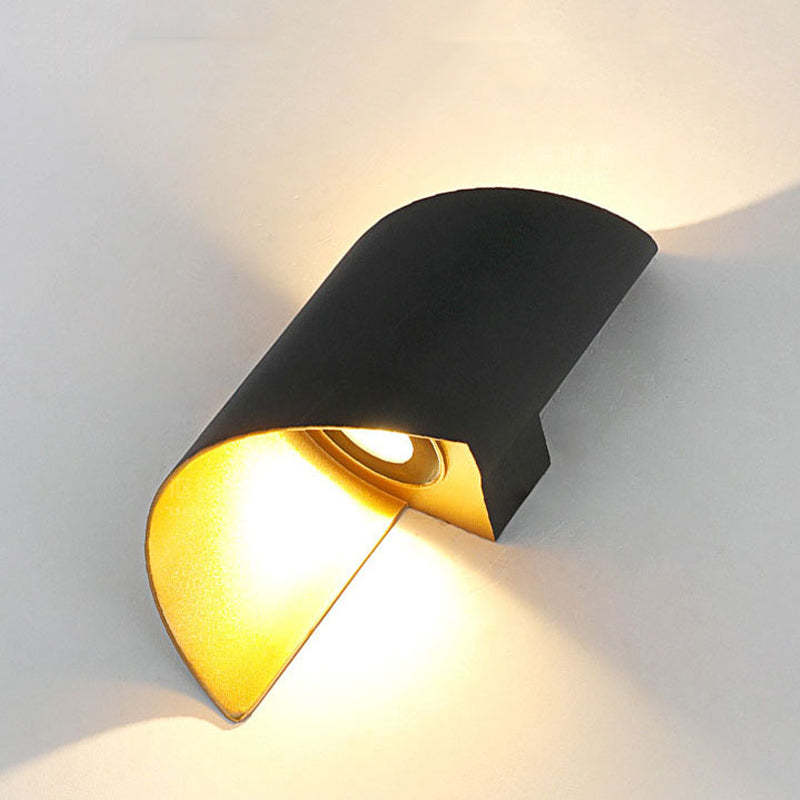 Orr Binnen Waterbestendig Metaal Spiraal Led Wandlampen Zwart Goud Tuin