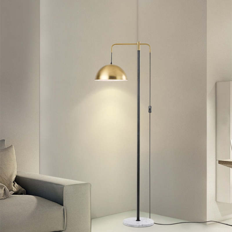 Carins Vintage Ronde LED Vloerlamp Zwart Goud Metaal Eetkamer Woonkamer