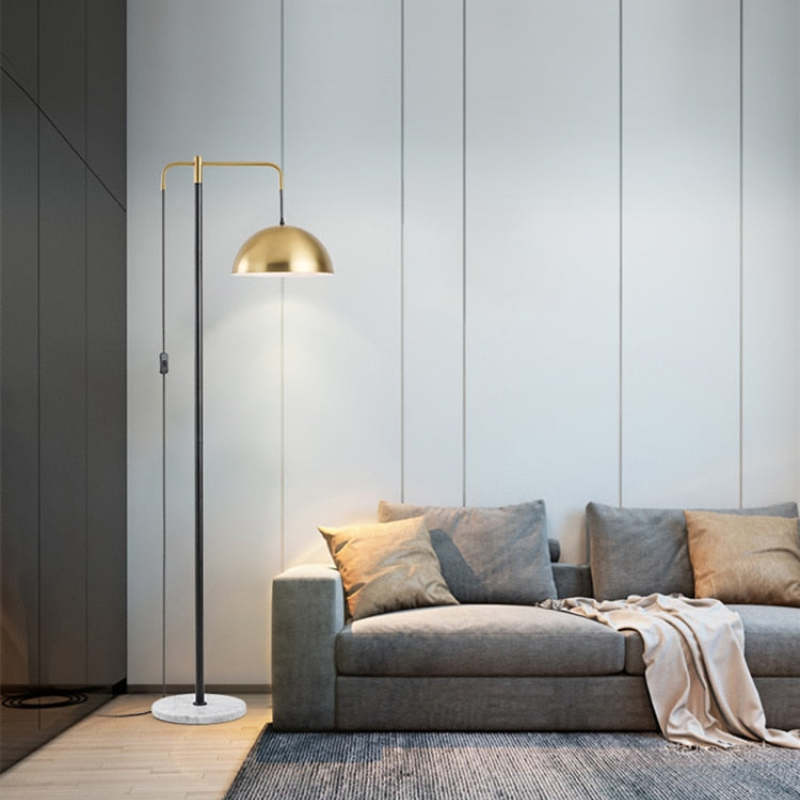 Carins Vintage Ronde LED Vloerlamp Zwart Goud Metaal Eetkamer Woonkamer